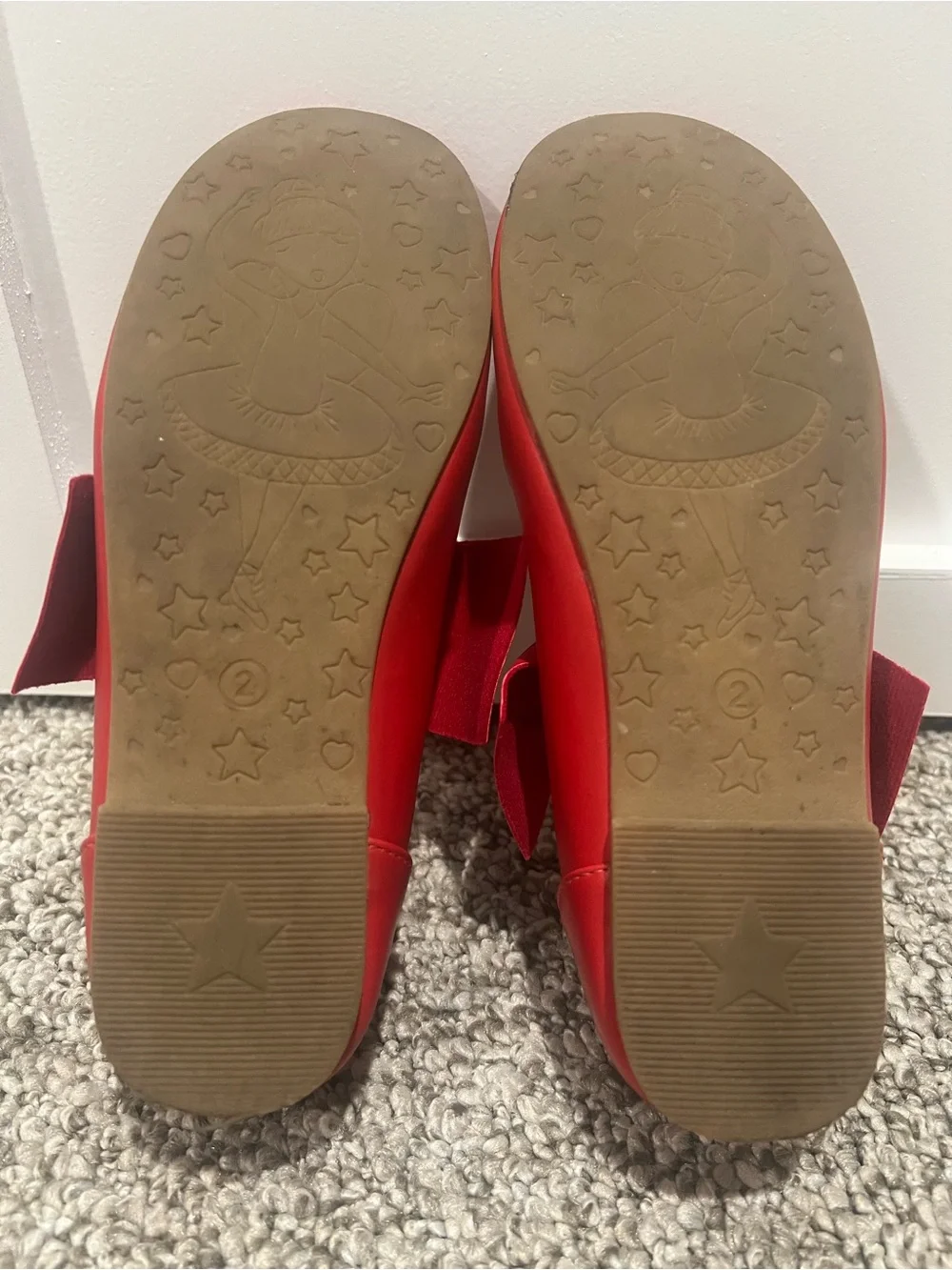 Dream Pairs Girls Red Mary Jane Bow Flats Size 2 Ballet Dress Shoes